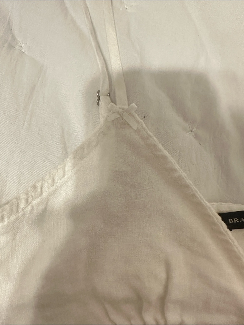 brandy melville white edith linen babydoll tank - Picture 3 of 7